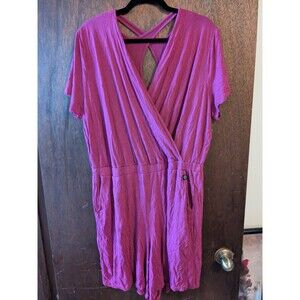 Livi 18/20 Cutout-Back Romper In Boysenberry